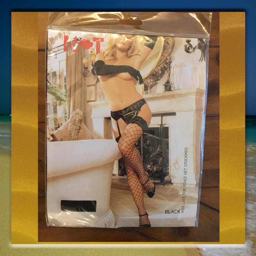 Thigh High Fishnet Stockings,Black,OS fits most